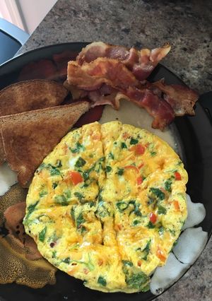 A picture of Waffle Iron Egg Omlette.