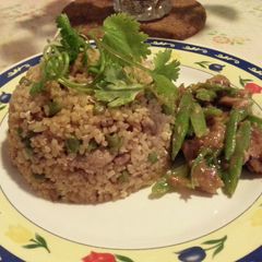 A picture of French Bean Fried Rice with Stir Fried French Bean..