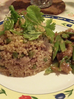 A picture of French Bean Fried Rice with Stir Fried French Bean..