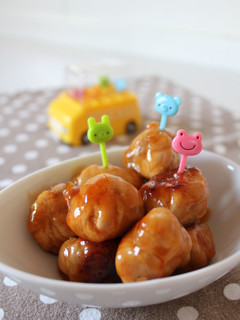 A picture of Faux Meatballs?! with Thinly Sliced Pork.