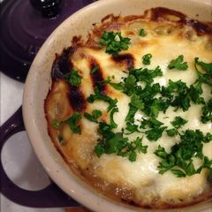 A picture of Easy Gratin with New Onions and Marscapone Cheese.