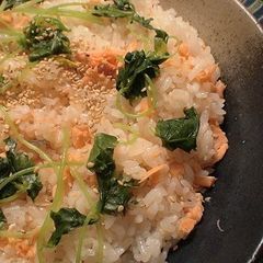 A picture of Salmon Okowa (Sticky Rice) for Flower Viewing or Bento.