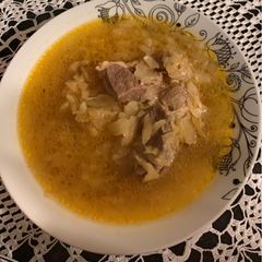 A picture of Cabbage with red meat🥩.