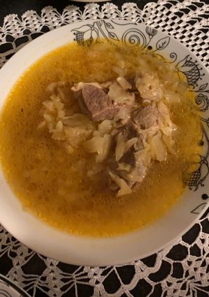 A picture of Cabbage with red meat🥩.