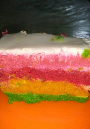 Foto resep Rainbow cake kukus