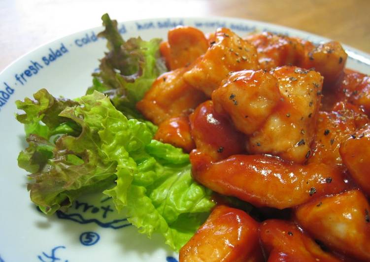 Recipe of Delicious Chicken Breast Sautéed in Ketchup