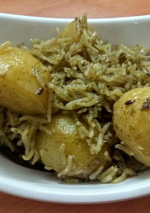 A picture of Haryana Aloo Chutney Pulao.