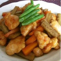 A picture of Tender Chicken Breast with Burdock Root.