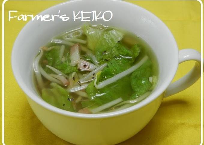 Simple Way to Prepare Perfect Bean Sprout and Lettuce Soup