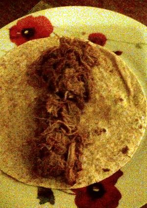 A picture of Slow cooked BBQ pulled pork..