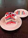White Butter Cake with Patriotic Stripes