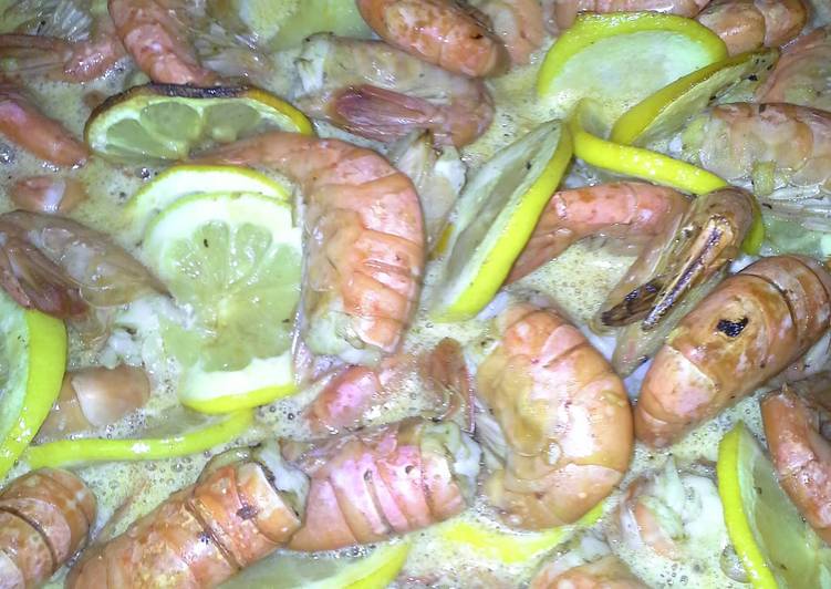 Steps to Prepare Homemade Zesty lemon shrimp