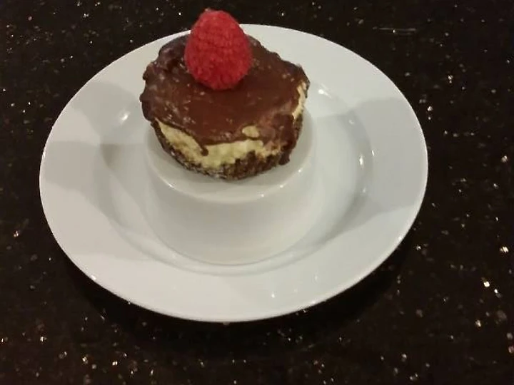 Easy Steps Make|Recipe} Individual  Vanilla  Cheesecakes with Chocolate Ganach Topping the So Delicious , Appealing