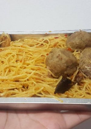 Foto resep Angel Hair Cakalang dengan Bola Daging