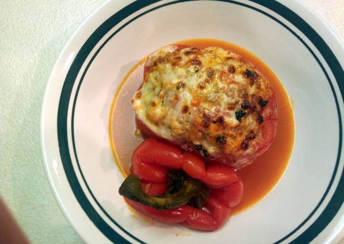 Turkey and rice stuffed peppers