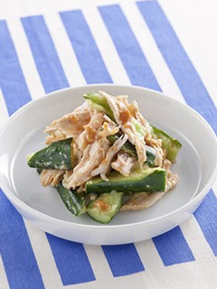A picture of Honey Vinegar Miso Chicken and Cucumber.