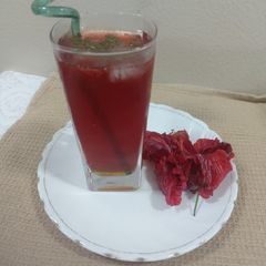 A picture of Hibiscus ice tea / refreshing cooled.