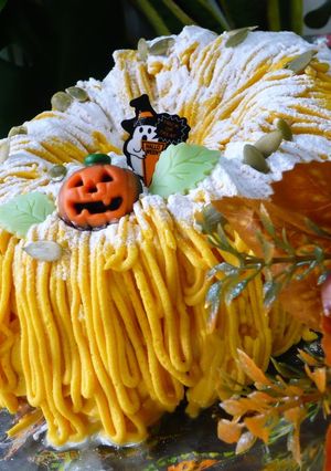 A picture of Halloween Kabocha Squash Mont Blanc.