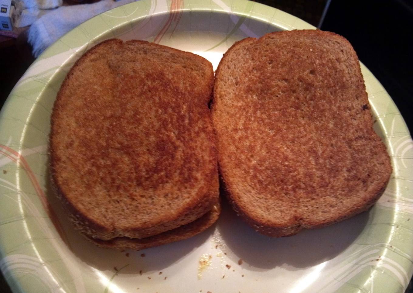 Whole Grain Fried Peanut and Banana sandwich