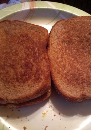 A picture of Whole Grain Fried Peanut and Banana sandwich.