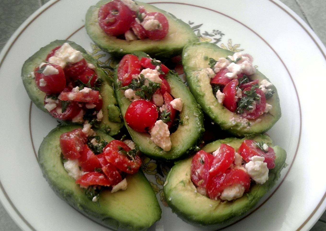 Dressed avocado tomato salad