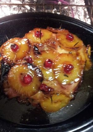 A picture of Brown sugar,honey,pineapple ham.