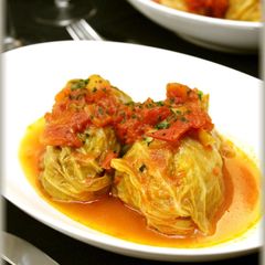 Cabbage and Cheese Rolls in Tomato Sauce A picture of Cabbage and Cheese Rolls in Tomato Sauce.