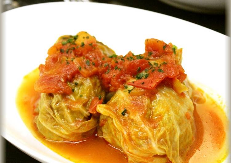 Cabbage and Cheese Rolls in Tomato Sauce