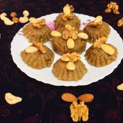 A picture of Walnut,water chestnuts (shingada) flour halwa.