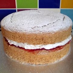 Vickys Coconut Flour Victoria Sandwich Cake, GF DF EF SF NF A picture of Vickys Coconut Flour Victoria Sandwich Cake, GF DF EF SF NF.