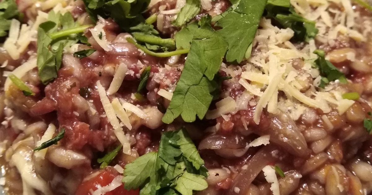Red Risotto With Chorizo (Or Fake Bacon) Recipe By Simon