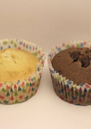 A picture of Easy Vanilla and chocolate cupcakes.