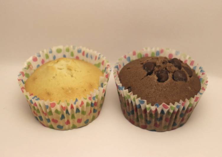 Easy Vanilla and chocolate cupcakes