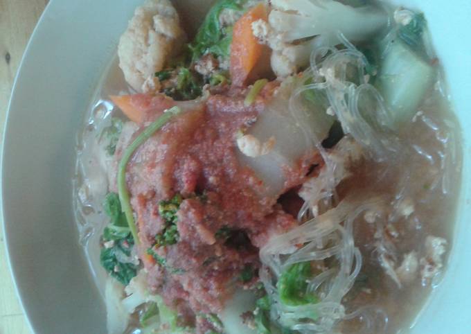 Recipe of Quick Thai sukiyaki with red bean curds sauce