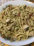 Tagliatelles au poulet tomates et sauce roquefort