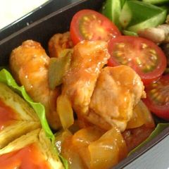 A picture of Sweet and Sour Pork in 10 minutes.