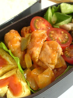 A picture of Sweet and Sour Pork in 10 minutes.