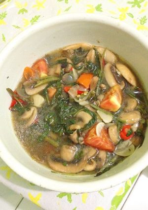 Foto resep Tumis Kangkung with Jamur Champignon