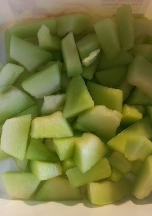 A picture of Frozen melon bites.