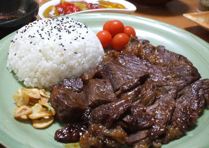 Steps to Prepare Quick Miso-Marinated Steak (White rice is a must with this)