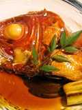 Restaurant-Quality Simmered 'Kinmedai' (Splendid alfonsino) Head and Japanese Leeks