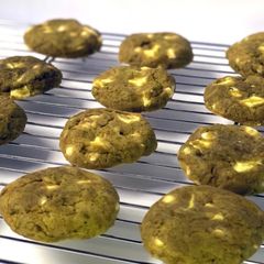 A picture of White Chocolate Matcha Cookies.