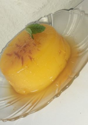 Una foto de Flan de naranja