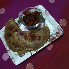A picture of Dates and jaggery paratha.