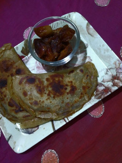 A picture of Dates and jaggery paratha.