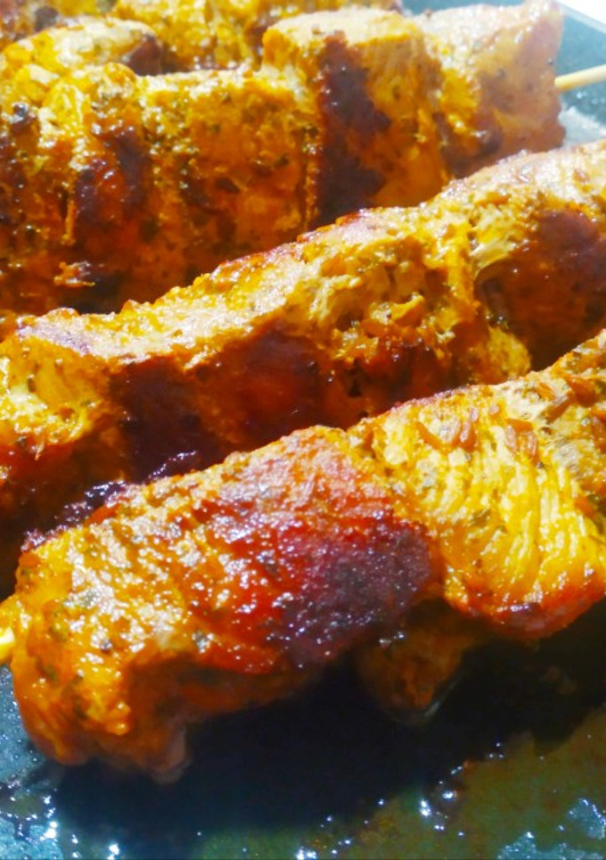 Una foto de Pinchitos de carne a la plancha