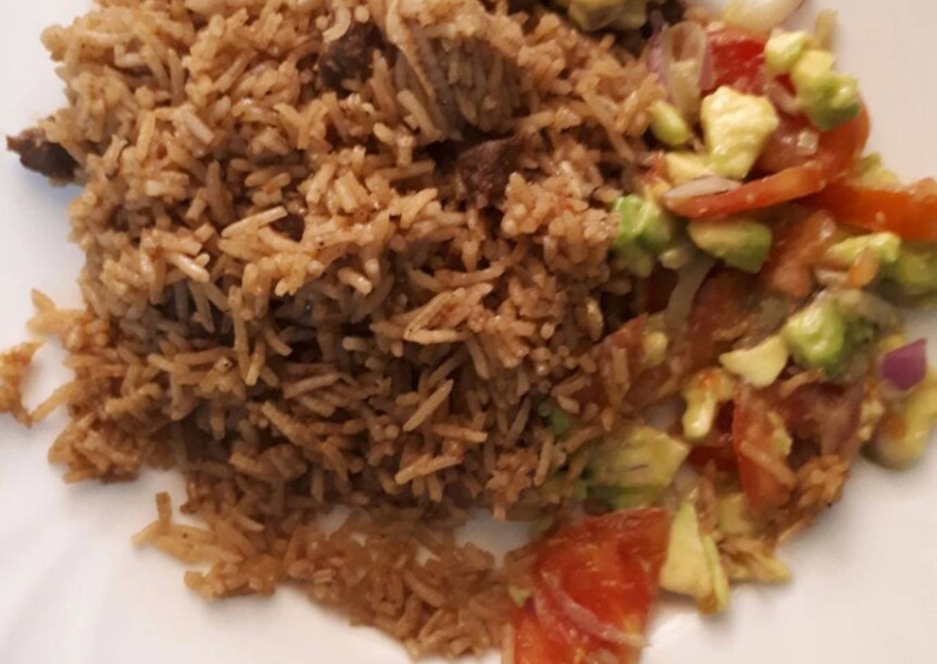 Pilau and guacamole