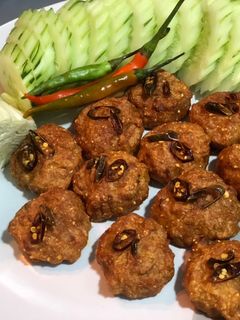 รูปของ ลาบหมูทอดไร้น้ำมัน