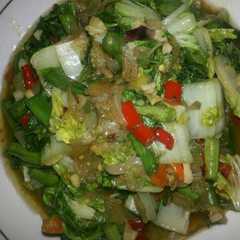 รูปของ Sawi putih terasi tumis pedas