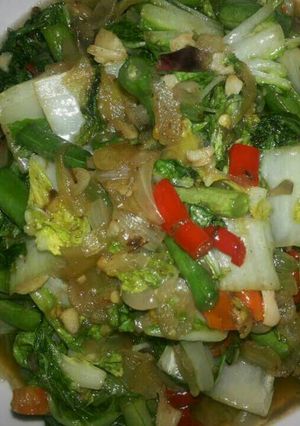Foto resep Sawi putih terasi tumis pedas